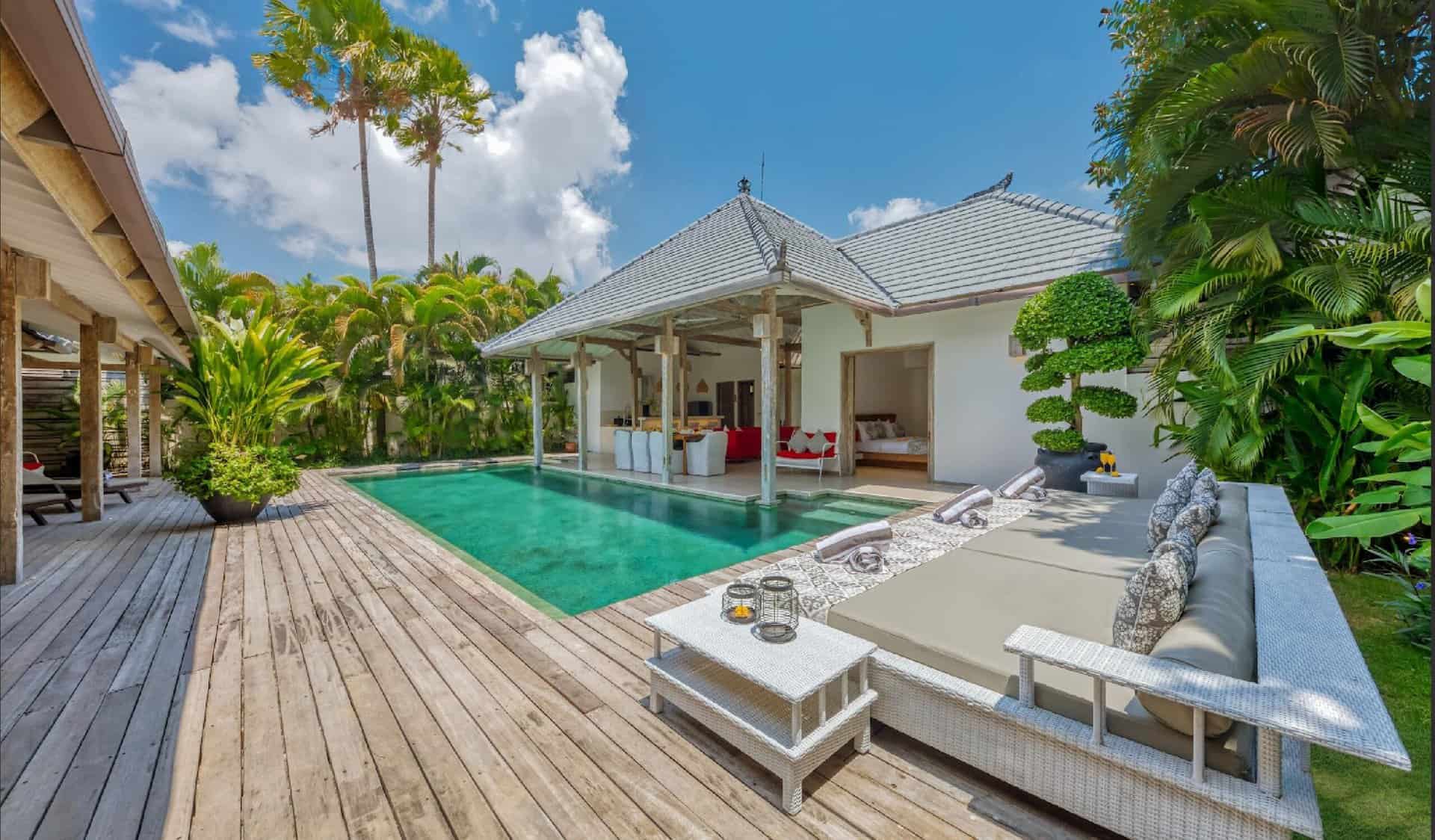 Luxury villa with pool and tropical garden