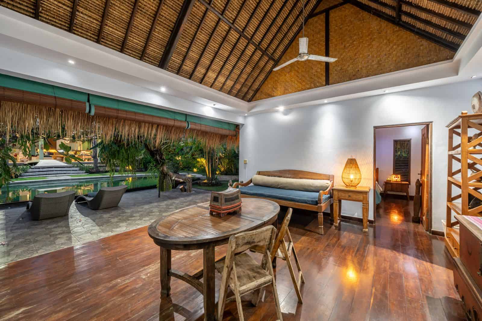 Luxury villa with open living area and pool