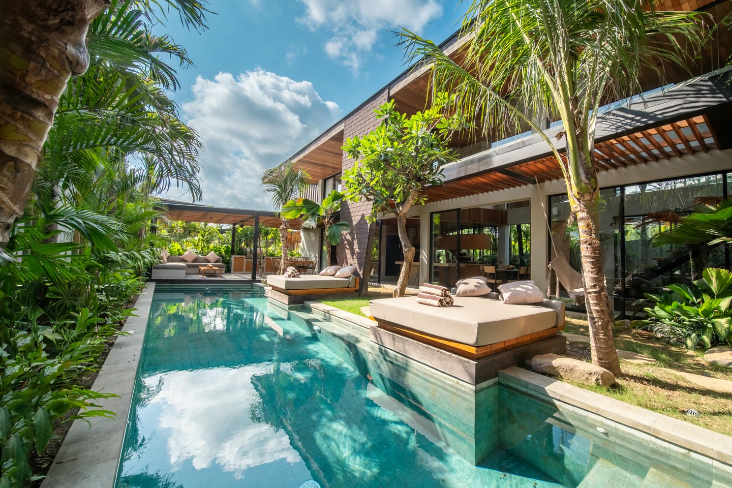 Luxury villa with pool and tropical garden