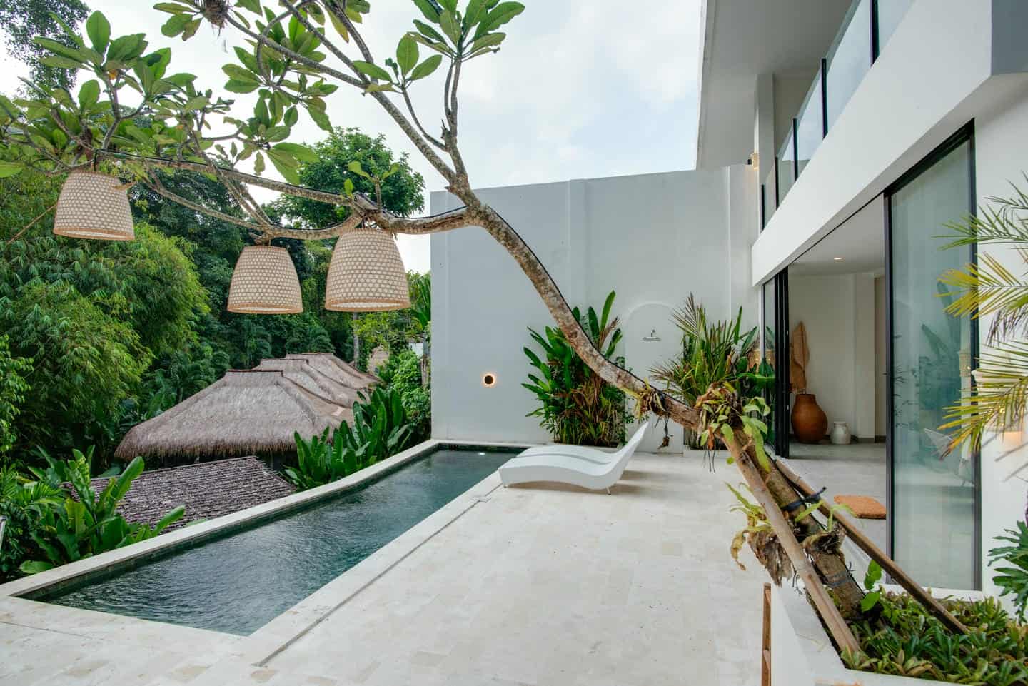 Modern villa with pool and garden view