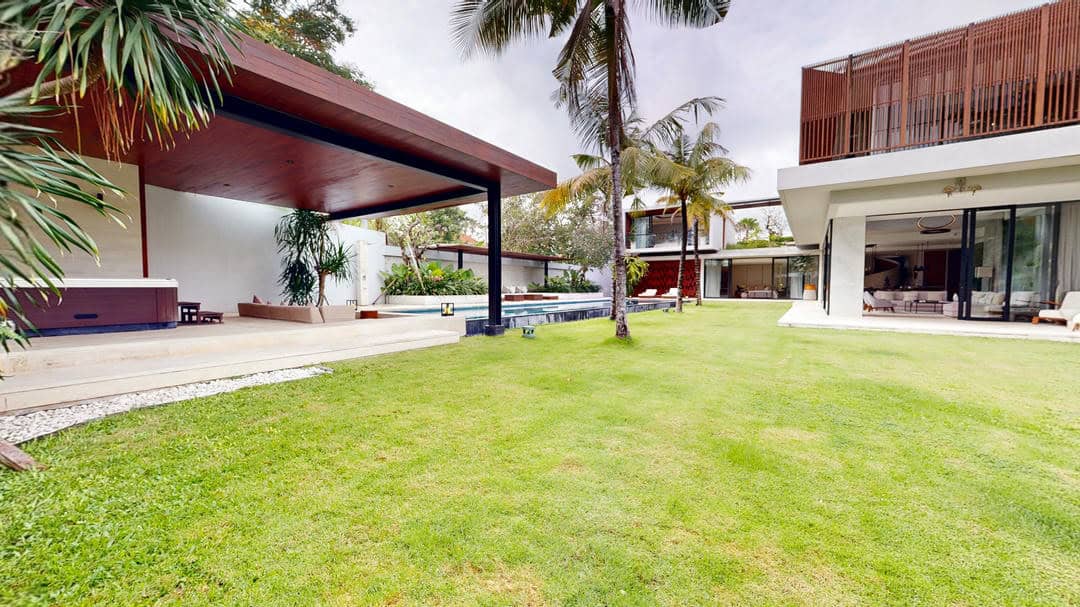 Modern luxury villa with pool and garden