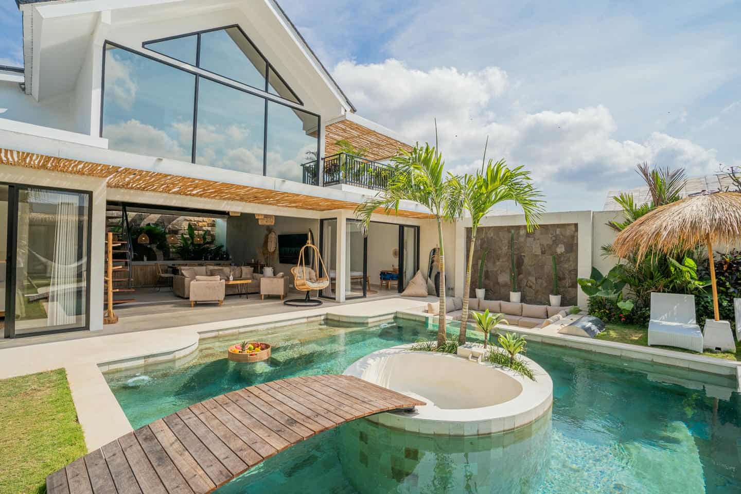 Luxury villa with pool and tropical garden
