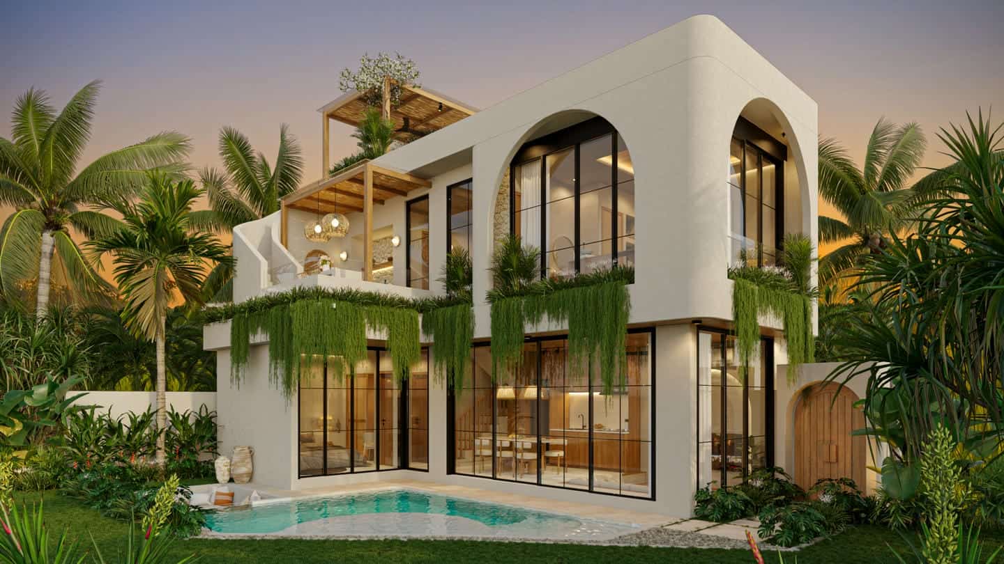 Luxurious modern villa with garden and pool