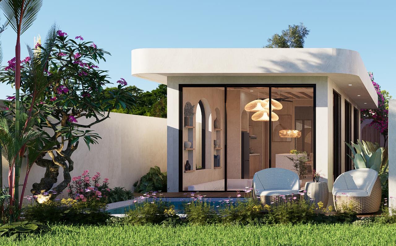 Modern villa with garden and pool